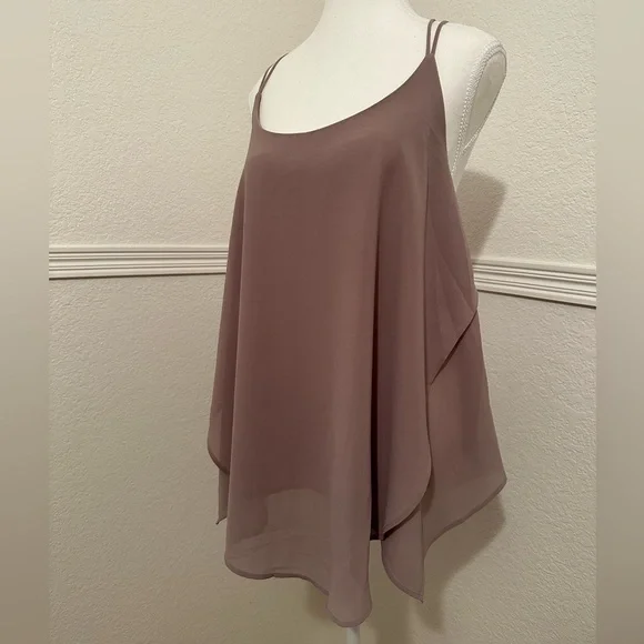 Daytrip Mauve Strappy Layered Tank Top Size: L - Picture 4 of 6